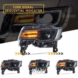 VLAND For Jeep Grand Cherokee 2014-2022 LED Headlights WithBlue DRL Animation