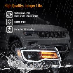 VLAND For Jeep Grand Cherokee 2014-2022 LED Headlights WithBlue DRL Animation