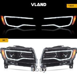 VLAND LED Black Headlight For 2011-2013 Jeep Grand Cherokee Sequential Assembly