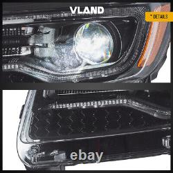 VLAND LED Black Headlight For 2011-2013 Jeep Grand Cherokee Sequential Assembly