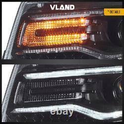 VLAND LED Black Headlight For 2011-2013 Jeep Grand Cherokee Sequential Assembly