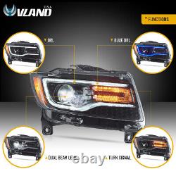 VLAND Projector Full LED Headlights withAnimation For 2011-13 Jeep Grand Cherokee