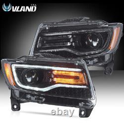 VLAND Projector Full LED Headlights withAnimation For 2011-13 Jeep Grand Cherokee