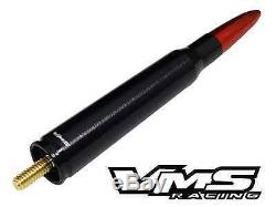 Vms Racing Jeep 50 Cal Caliber Bullet Aluminum Short Antenna Black Red