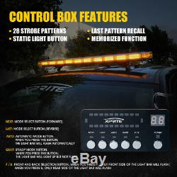 Xprite 47 88 COB LED Rooftop Strobe Light Bar 28 Patterns Emergency Hazard Jeep